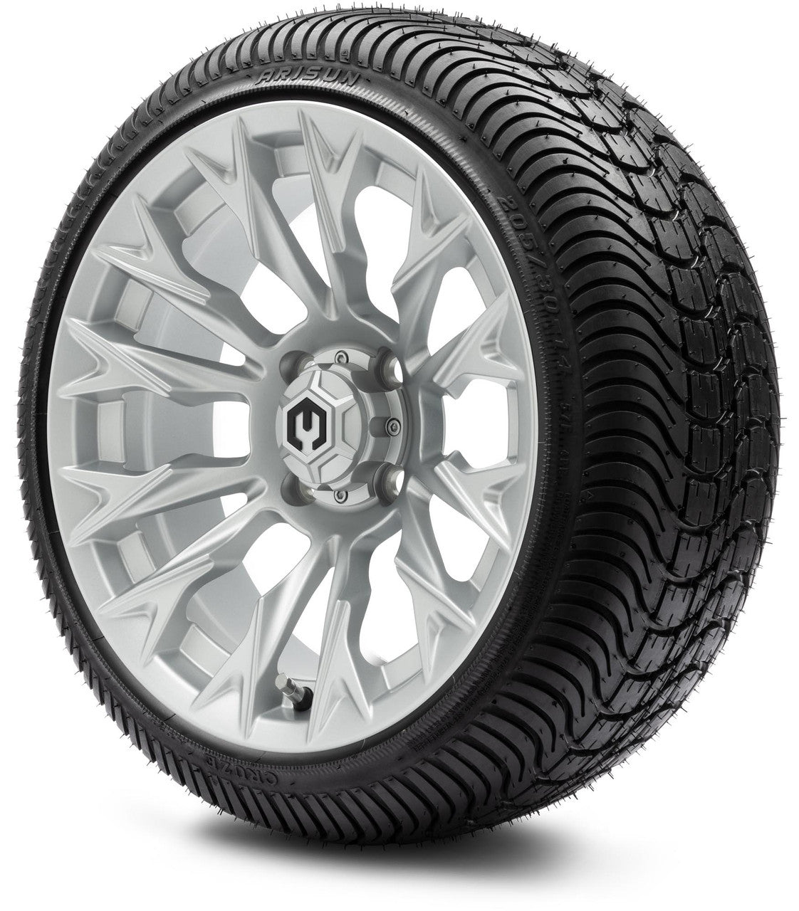 MODZ® 14" Falcon Silver Wheels & Street Tires Combo