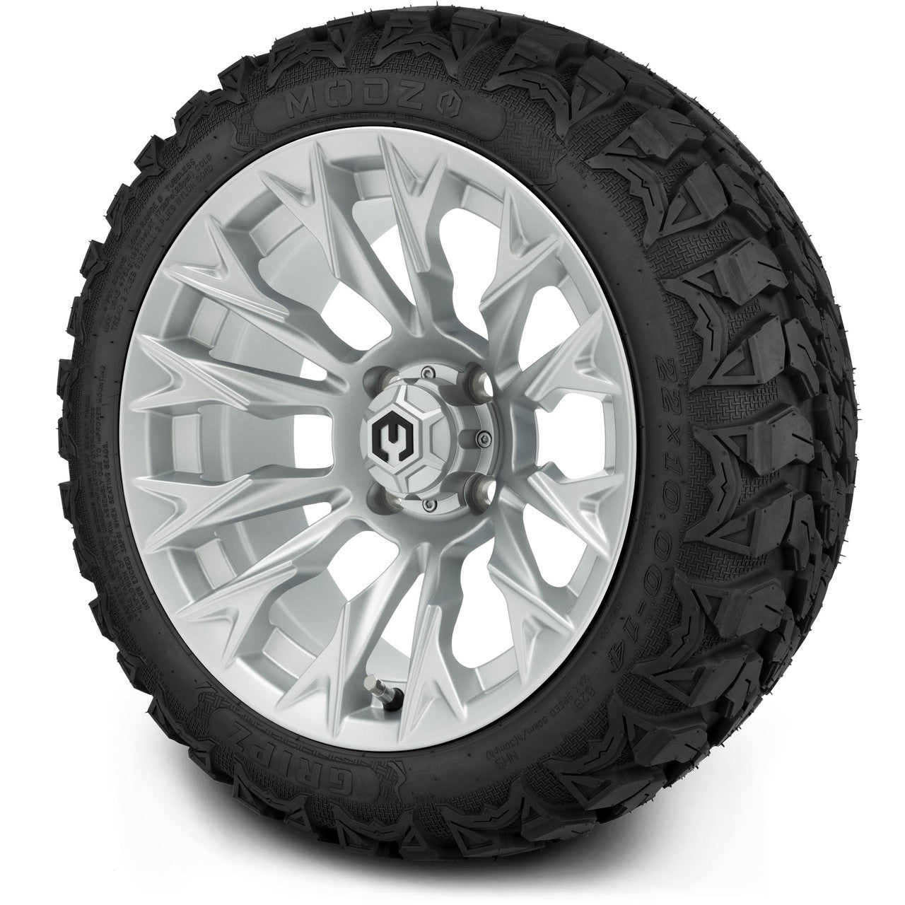 MODZ® 14" Falcon Silver Wheels & Off-Road Tires Combo