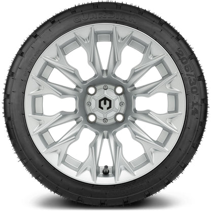 MODZ® 14" Falcon Silver Wheels & Street Tires Combo
