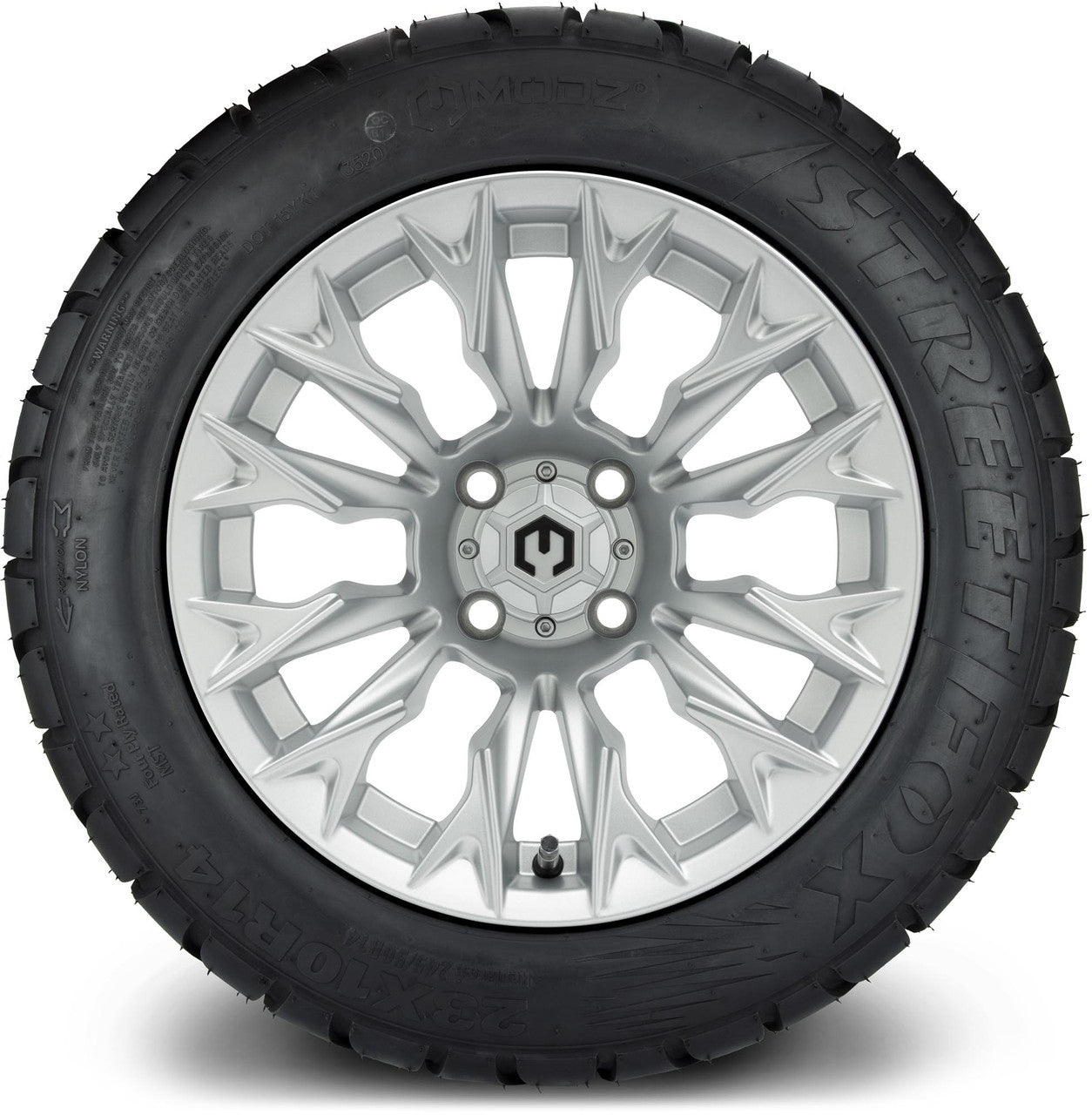 MODZ® 14" Falcon Silver Wheels & Street Tires Combo