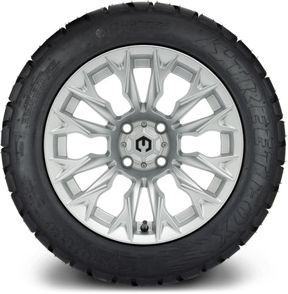 MODZ® 14" Falcon Silver Wheels & Street Tires Combo