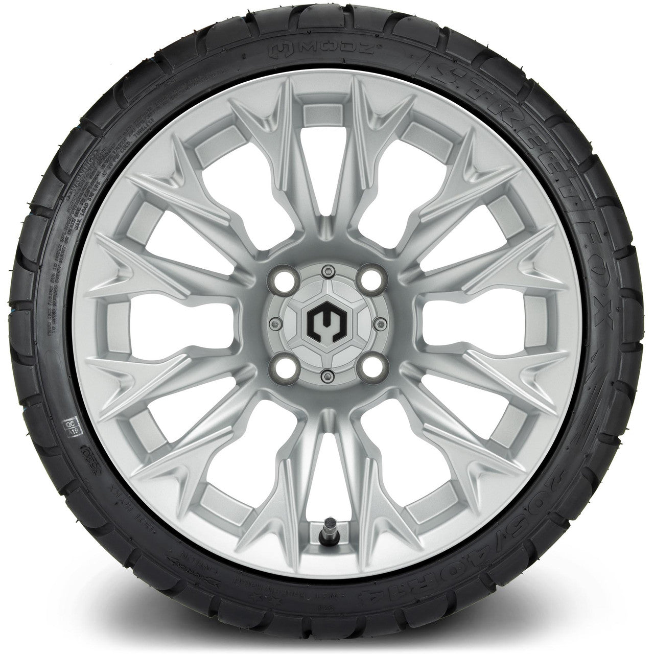 MODZ® 14" Falcon Silver Wheels & Street Tires Combo