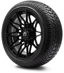 MODZ® 14" Galaxy Glossy Black Wheels & Street Tires Combo