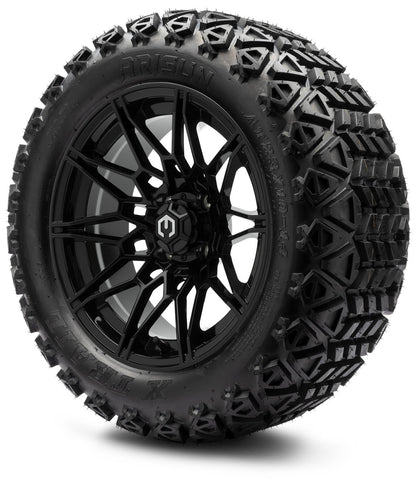 MODZ® 14" Galaxy Glossy Black Wheels & Off-Road Tires Combo
