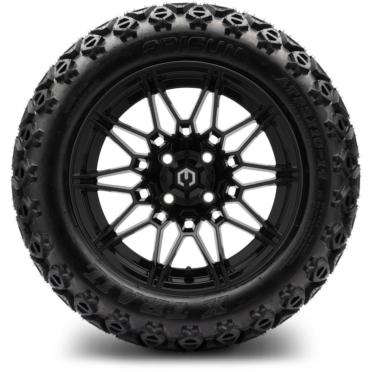 MODZ® 14" Galaxy Glossy Black Wheels & Off-Road Tires Combo