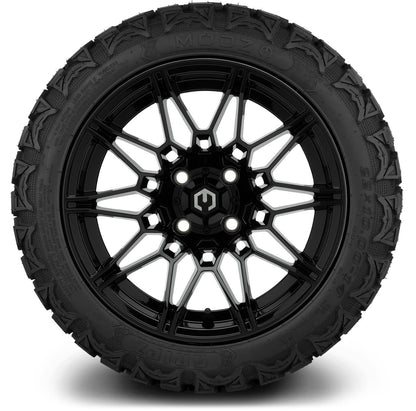 MODZ® 14" Galaxy Glossy Black Wheels & Off-Road Tires Combo