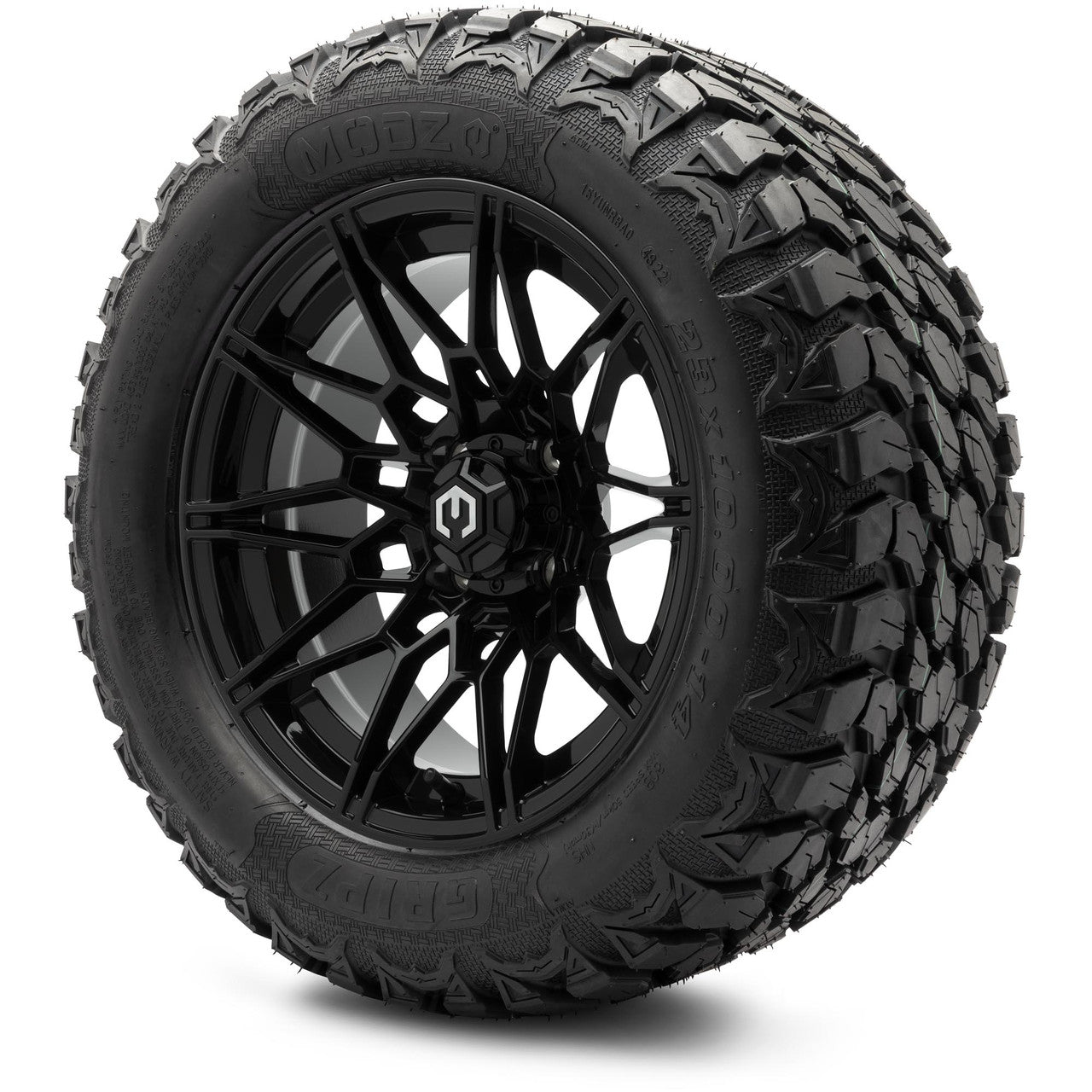 MODZ® 14" Galaxy Glossy Black Wheels & Off-Road Tires Combo