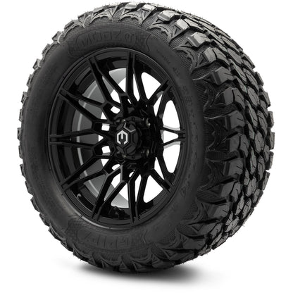 MODZ® 14" Galaxy Glossy Black Wheels & Off-Road Tires Combo