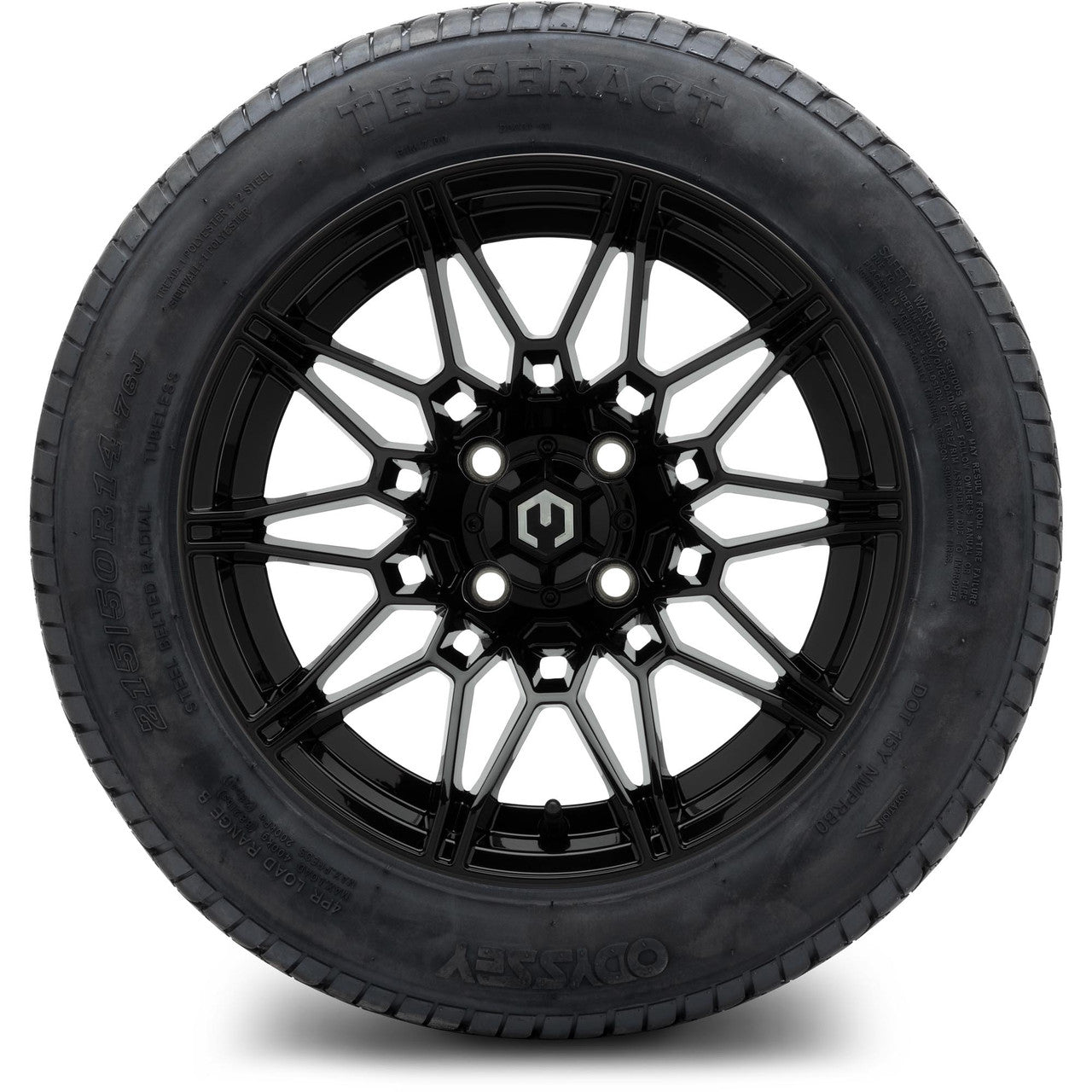 MODZ® 14" Galaxy Glossy Black Wheels & Street Tires Combo