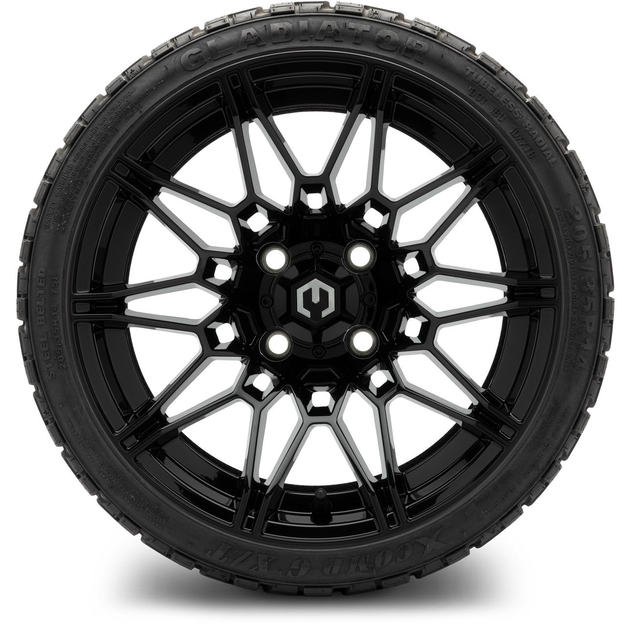 MODZ® 14" Galaxy Glossy Black Wheels & Off-Road Tires Combo