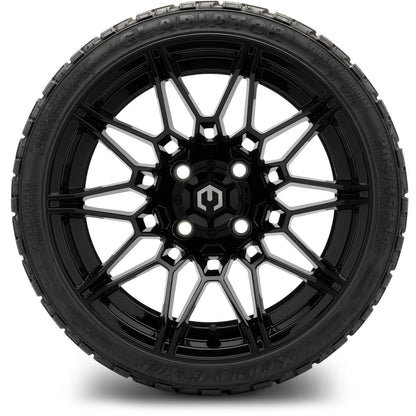 MODZ® 14" Galaxy Glossy Black Wheels & Off-Road Tires Combo