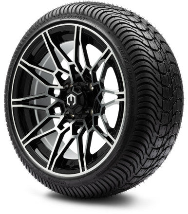 MODZ® 14" Galaxy Machined Black Wheels & Street Tires Combo