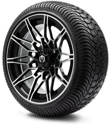 MODZ® 14" Galaxy Machined Black Wheels & Street Tires Combo