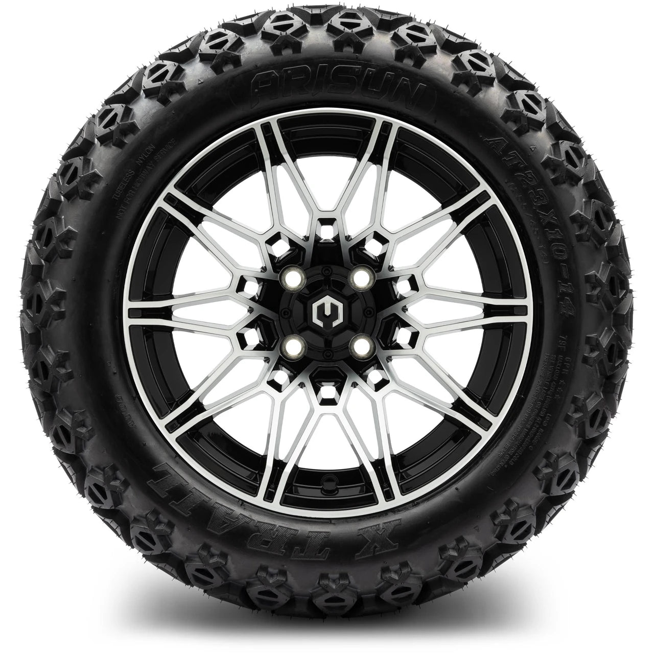 MODZ® 14" Galaxy Machined Black Wheels & Off-Road Tires Combo