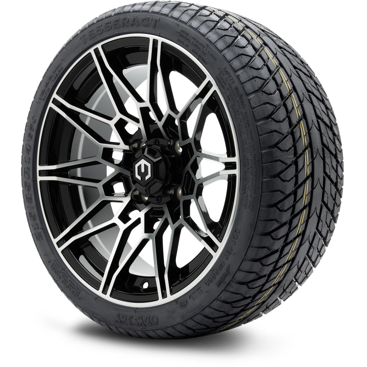 MODZ® 14" Galaxy Machined Black Wheels & Street Tires Combo