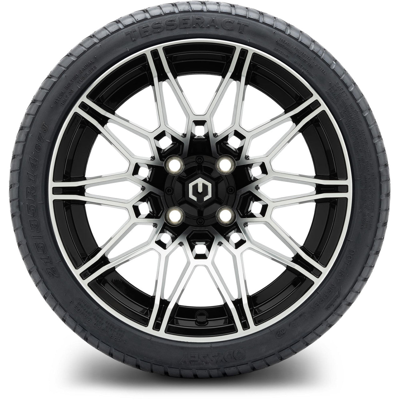 MODZ® 14" Galaxy Machined Black Wheels & Street Tires Combo