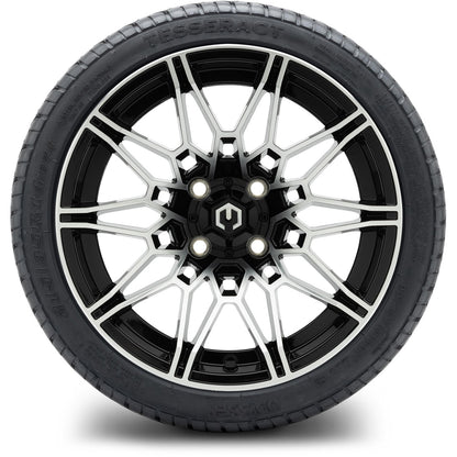 MODZ® 14" Galaxy Machined Black Wheels & Street Tires Combo