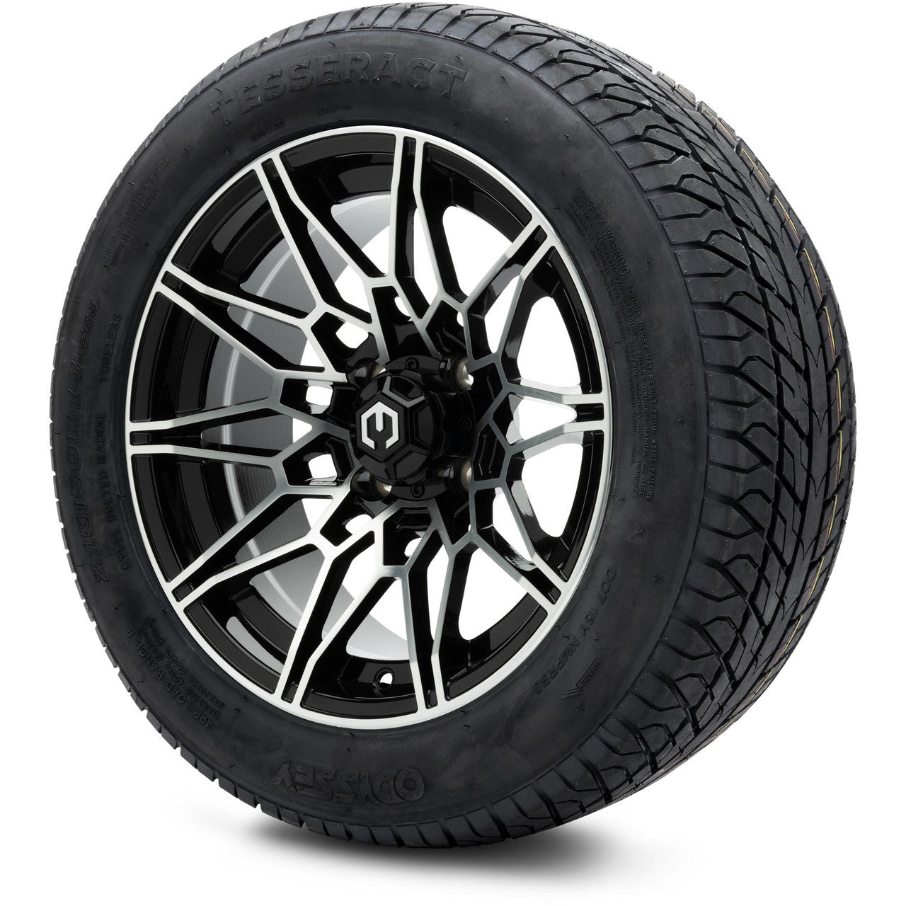 MODZ® 14" Galaxy Machined Black Wheels & Street Tires Combo