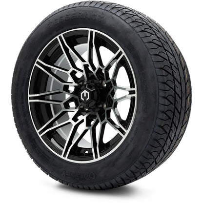 MODZ® 14" Galaxy Machined Black Wheels & Street Tires Combo
