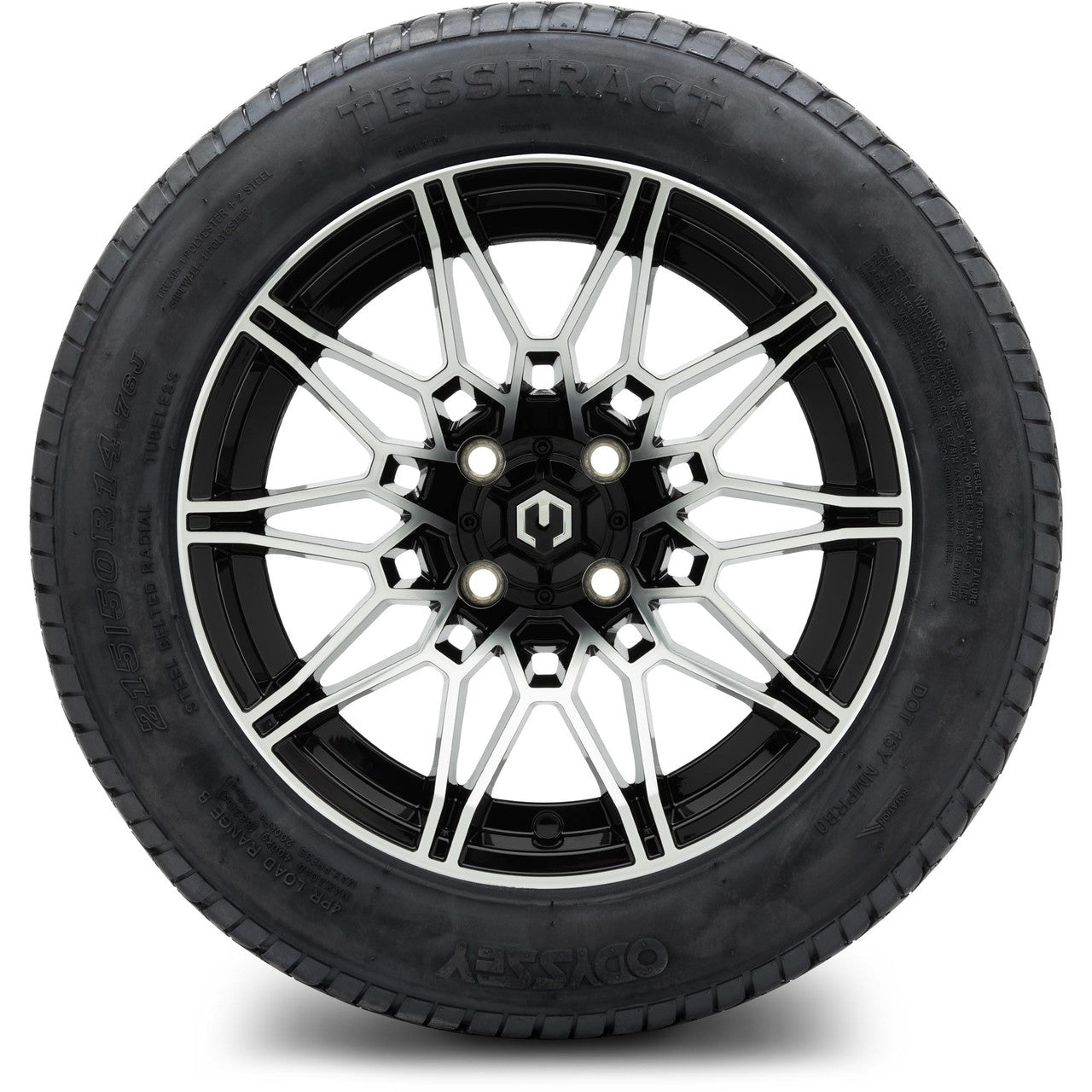 MODZ® 14" Galaxy Machined Black Wheels & Street Tires Combo