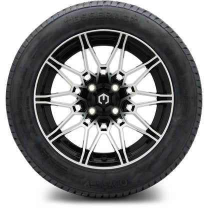 MODZ® 14" Galaxy Machined Black Wheels & Street Tires Combo