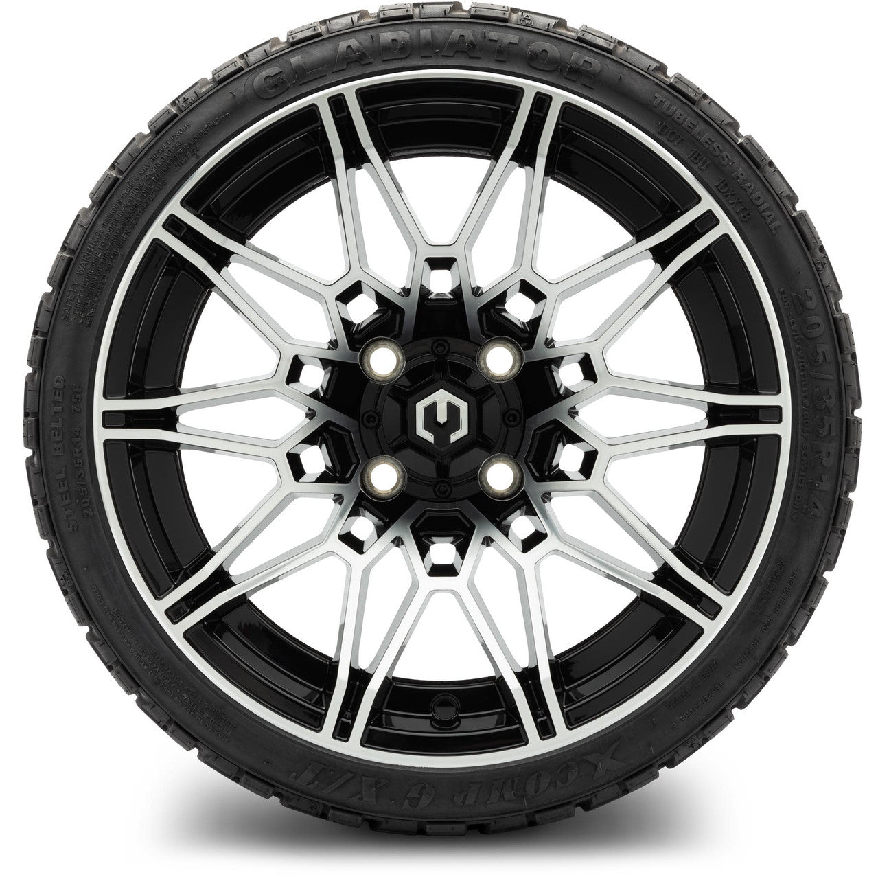 MODZ® 14" Galaxy Machined Black Wheels & Off-Road Tires Combo