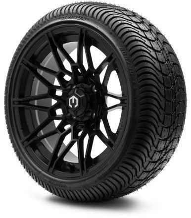 MODZ® 14" Galaxy Matte Black Wheels & Street Tires Combo