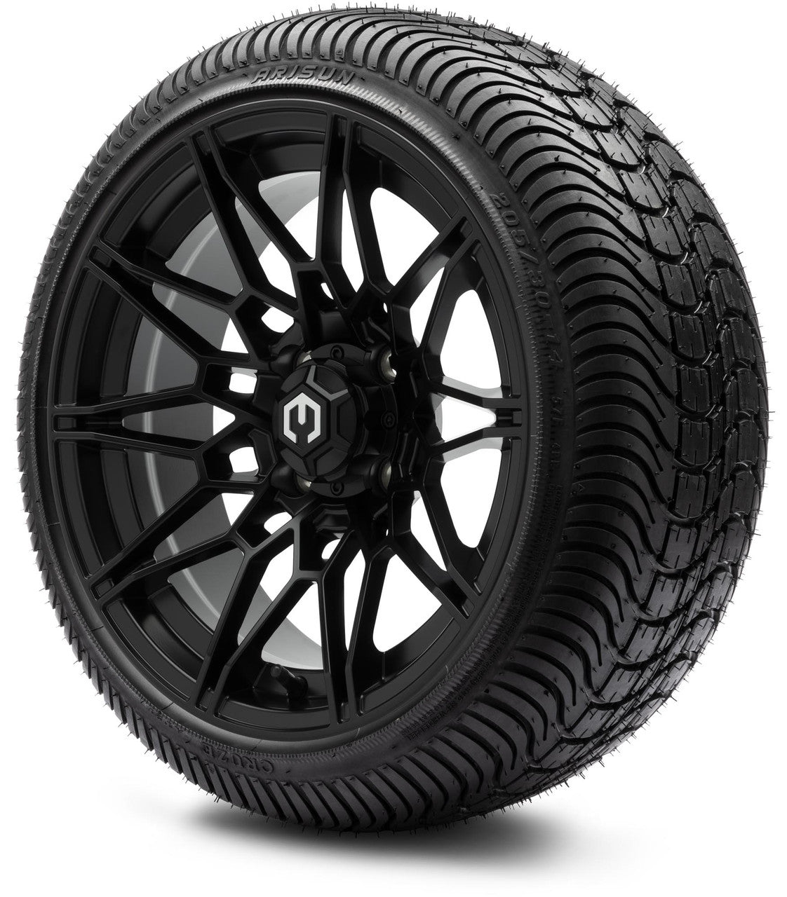 MODZ® 14" Galaxy Matte Black Wheels & Street Tires Combo