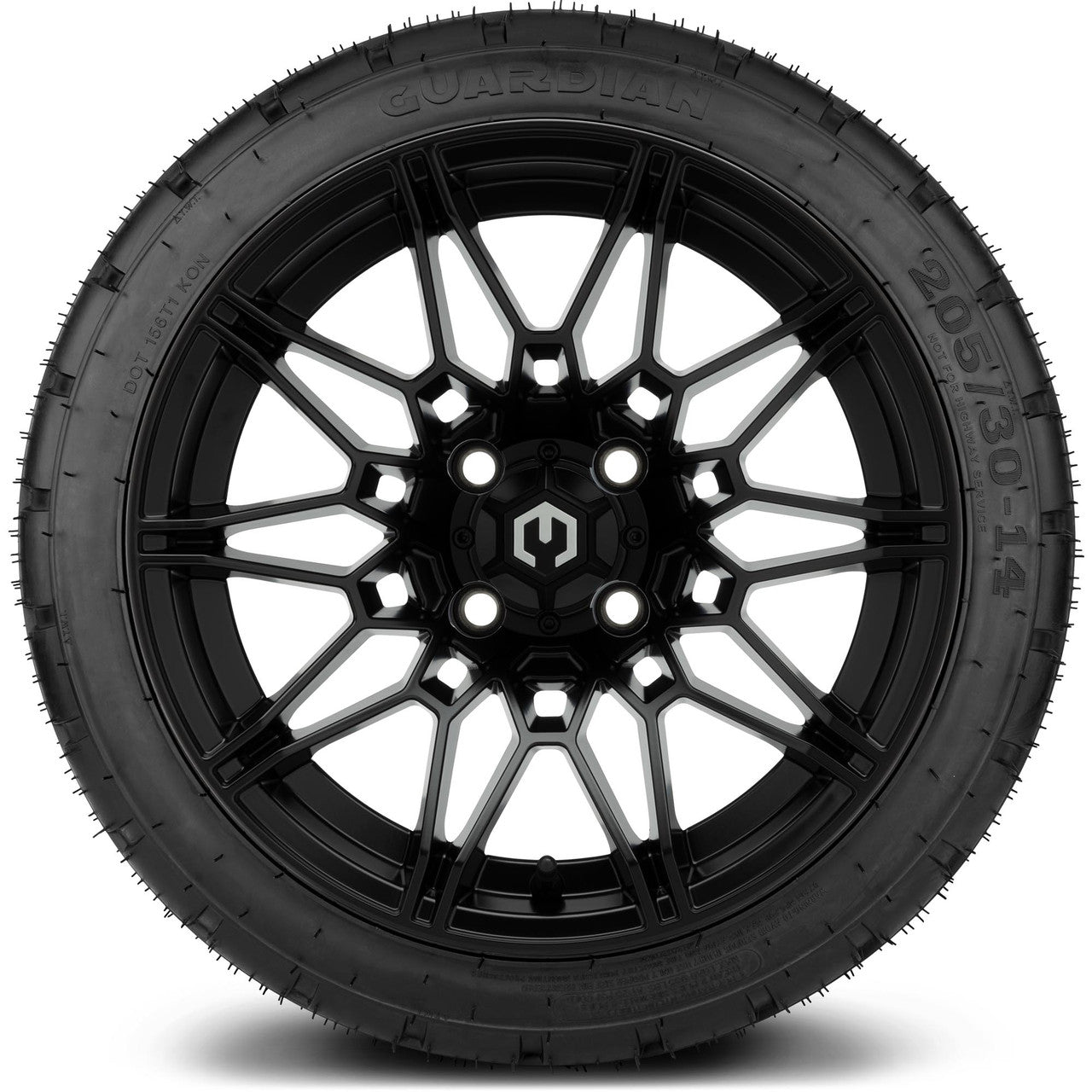 MODZ® 14" Galaxy Matte Black Wheels & Street Tires Combo
