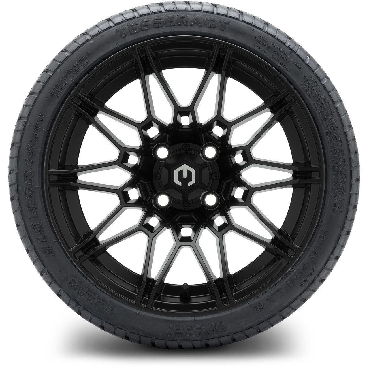 MODZ® 14" Galaxy Matte Black Wheels & Street Tires Combo