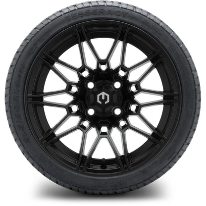MODZ® 14" Galaxy Matte Black Wheels & Street Tires Combo