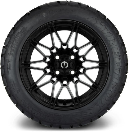 MODZ® 14" Galaxy Matte Black Wheels & Street Tires Combo