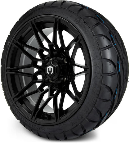 MODZ® 14" Galaxy Matte Black Wheels & Street Tires Combo