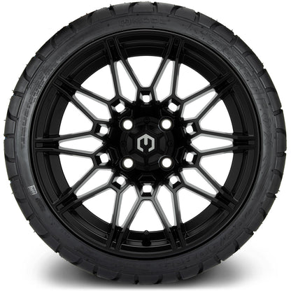 MODZ® 14" Galaxy Matte Black Wheels & Street Tires Combo
