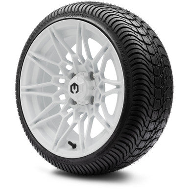 MODZ® 14" Galaxy Glossy White Wheels & Street Tires Combo