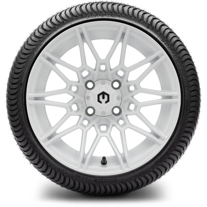 MODZ® 14" Galaxy Glossy White Wheels & Street Tires Combo