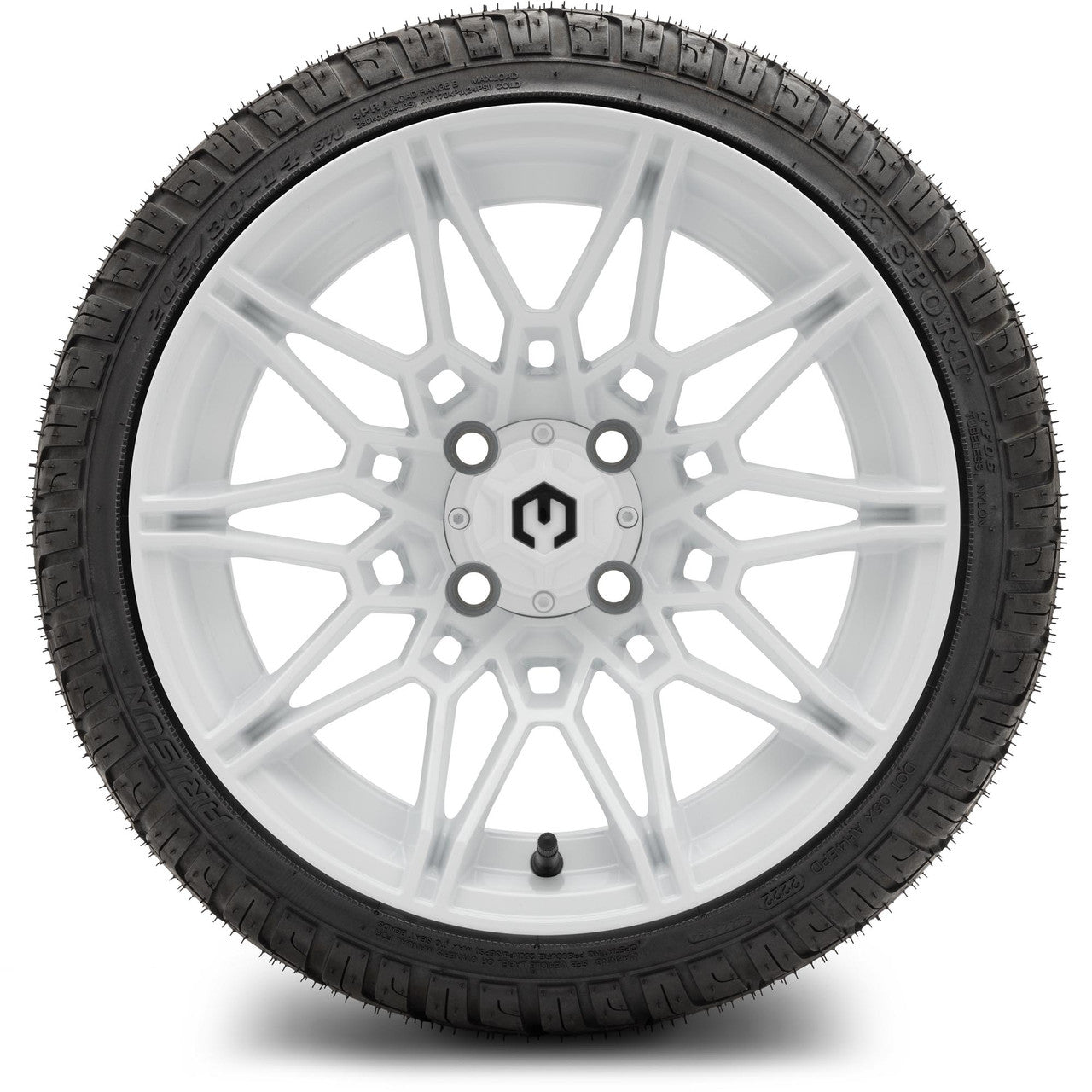 MODZ® 14" Galaxy Glossy White Wheels & Street Tires Combo