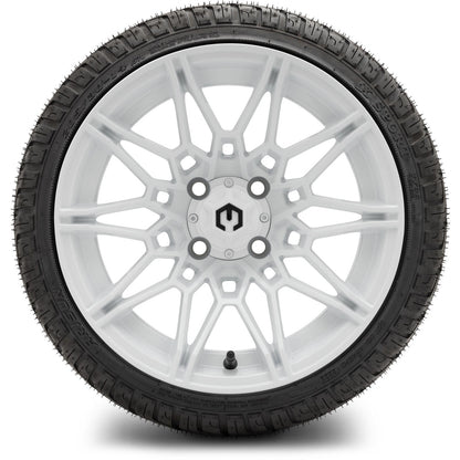 MODZ® 14" Galaxy Glossy White Wheels & Street Tires Combo