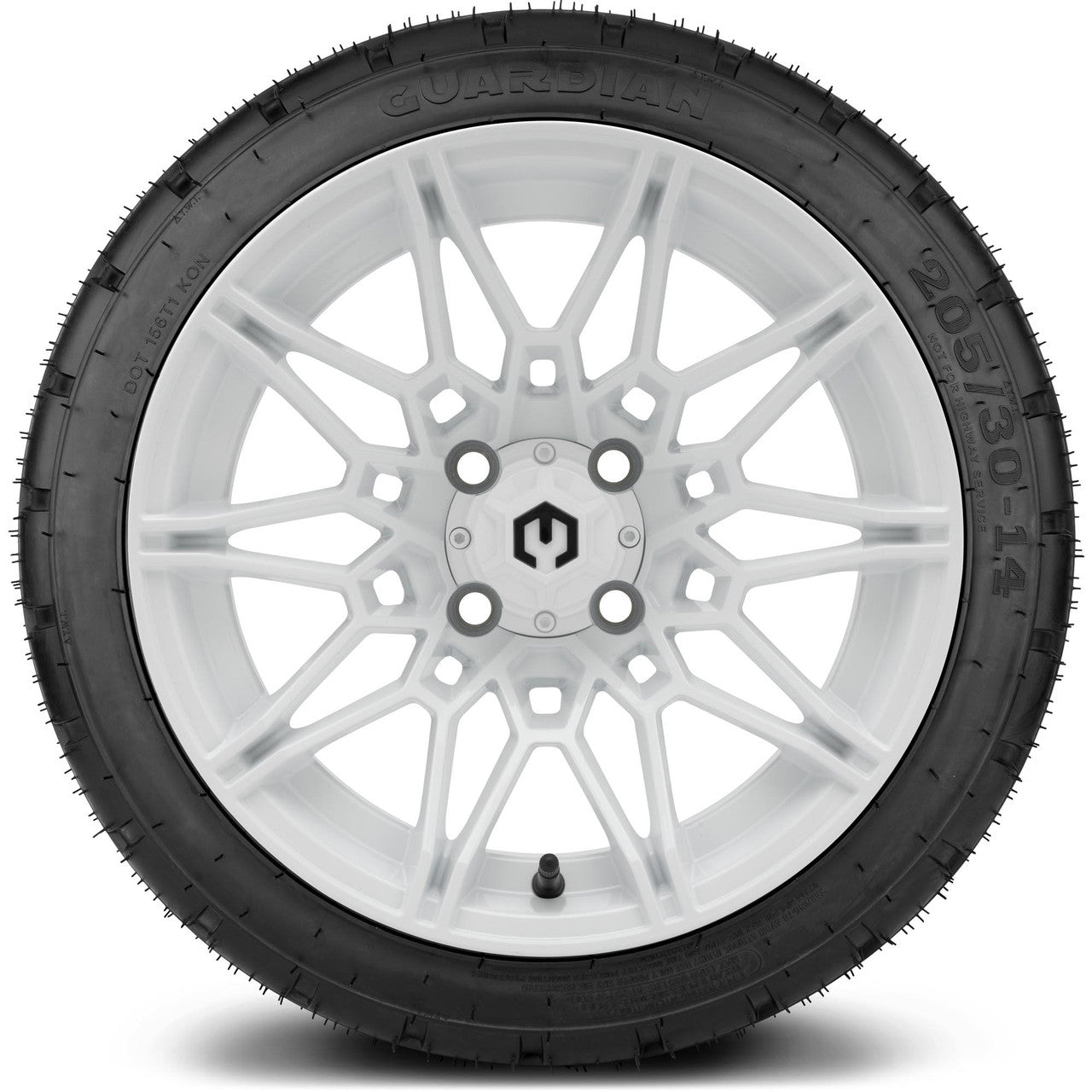 MODZ® 14" Galaxy Glossy White Wheels & Street Tires Combo