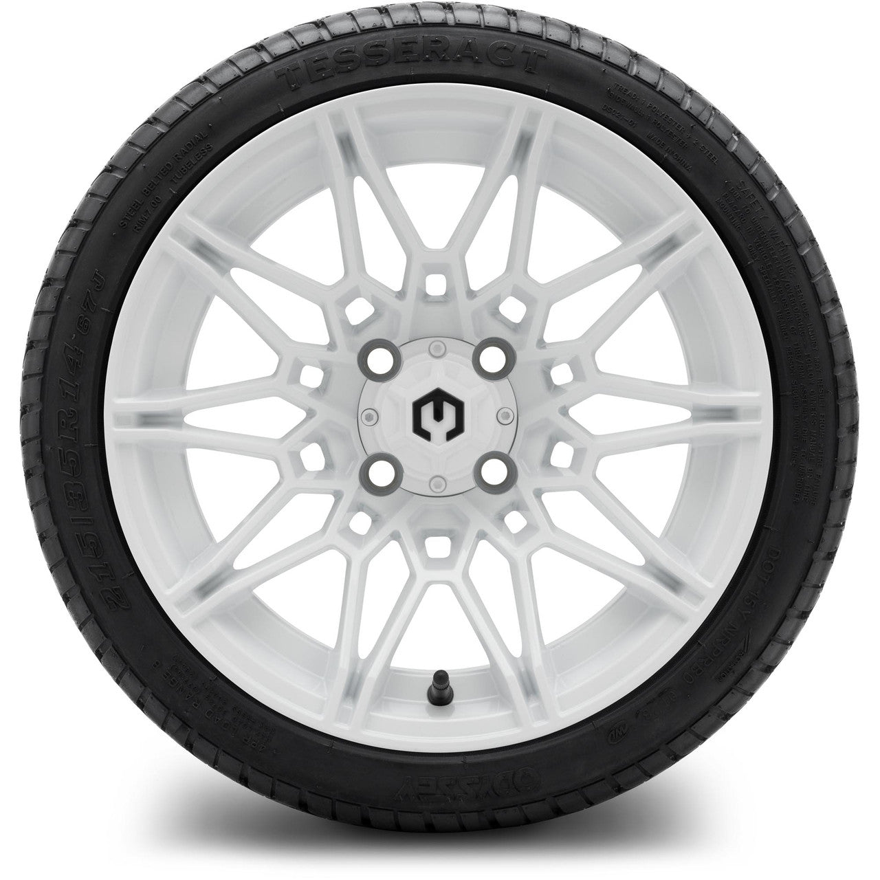 MODZ® 14" Galaxy Glossy White Wheels & Street Tires Combo
