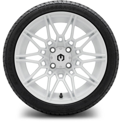 MODZ® 14" Galaxy Glossy White Wheels & Street Tires Combo