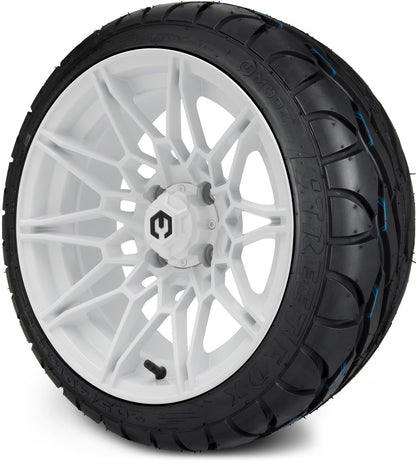 MODZ® 14" Galaxy Glossy White Wheels & Street Tires Combo