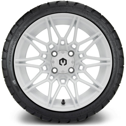 MODZ® 14" Galaxy Glossy White Wheels & Street Tires Combo