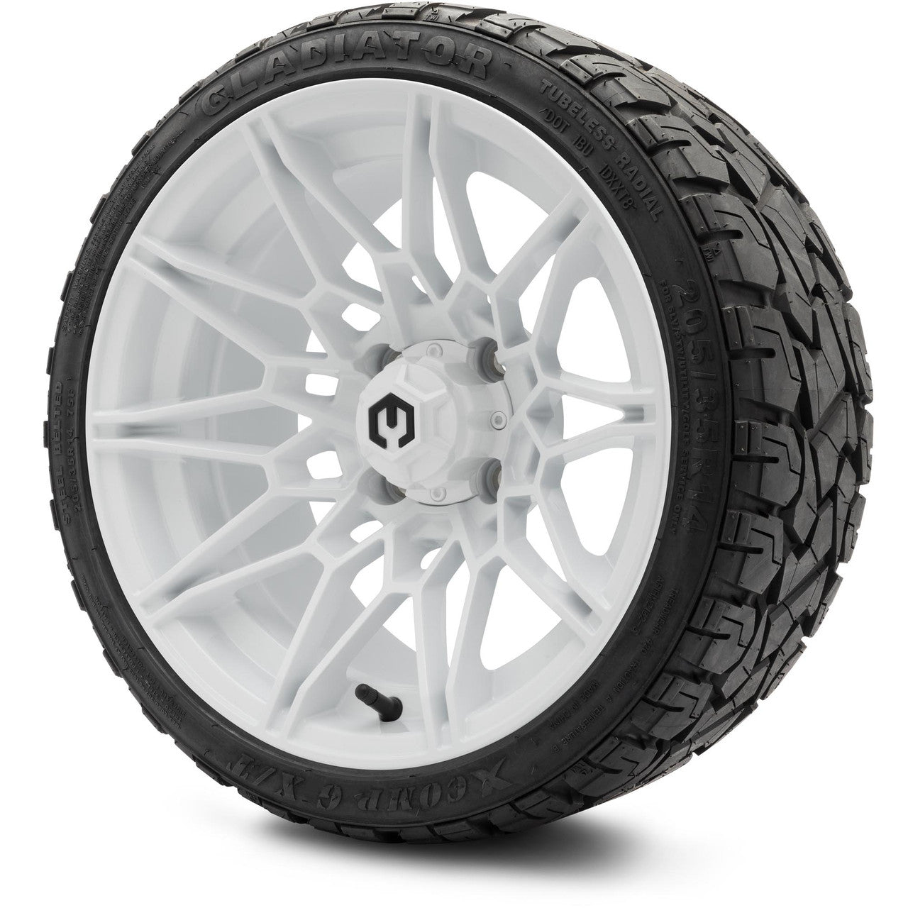 MODZ® 14" Galaxy Glossy White Wheels & Off-Road Tires Combo