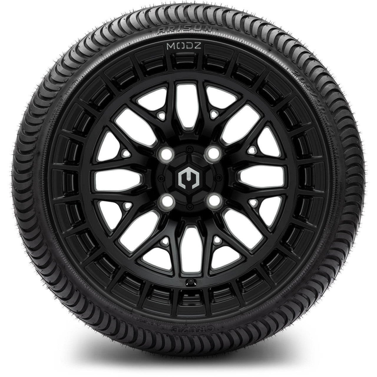 MODZ® 14" Torrent Matte Black Wheels & Street Tires Combo