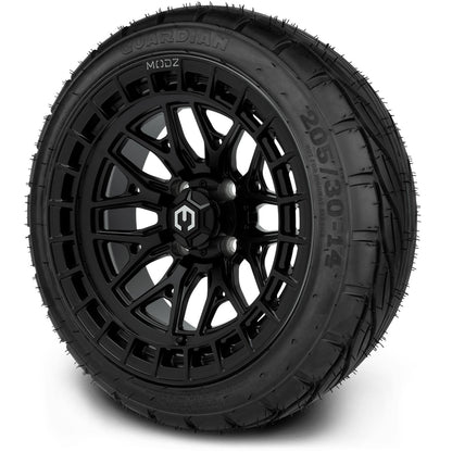 MODZ® 14" Torrent Matte Black Wheels & Street Tires Combo