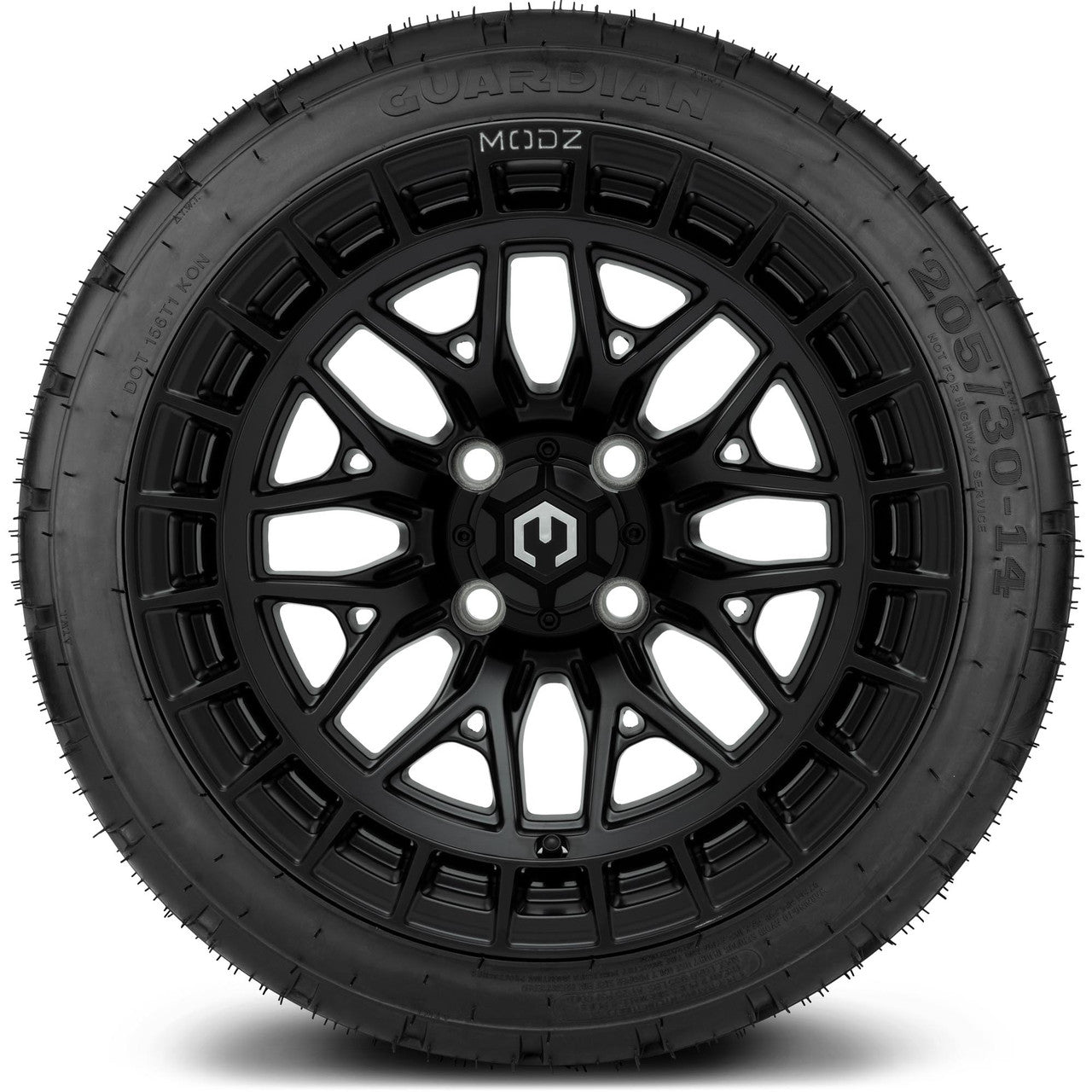 MODZ® 14" Torrent Matte Black Wheels & Street Tires Combo