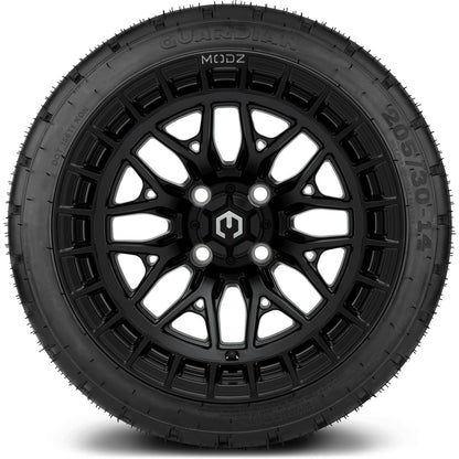 MODZ® 14" Torrent Matte Black Wheels & Street Tires Combo