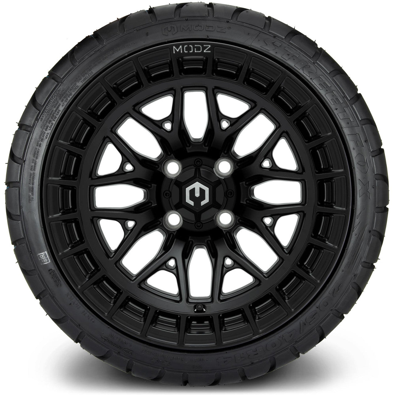 MODZ® 14" Torrent Matte Black Wheels & Street Tires Combo