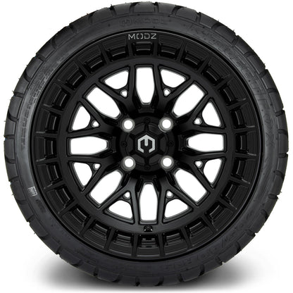 MODZ® 14" Torrent Matte Black Wheels & Street Tires Combo